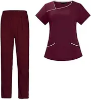 [ａ aternee] Nursing Scrubs Set Nursing Uniforms Set Nurses Day Gift Comfortable Durable Nursing Workwear for Nursing Pet Grooming Nurse