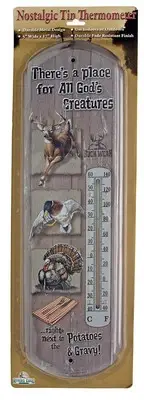 "God's Creatures" Nostalgic Tin Thermometer by Rivers Edge Products