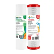 1 Set Water Filter Cartridges 5 Mic Sed 0.5 Micron Chloramine Removal 10" x 2.5"