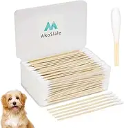 AkoSlale Long Q Tips for Dog Ear Cleaning, 400pcs 6 Inch Biodegradable Bamboo Qtips Cotton Swabs - Precision Swabs for Makeup, Ears, and Gun Cleaning