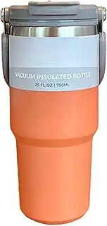 Insulated Mug, Double Layer Stainless Steel Thermal Mug, Vacuum Insulated Travel Coffee Mug, Insulated Eat Coffee Cup with Straw, Non-Slip Large Capacity Travel
