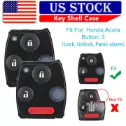 2 Replacement For 2011 - 2015 Honda CR-Z - Remote Key Fob Shell Case