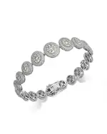 Bloomingdale's Fine Collection Diamond Graduated Pave Cluster Bracelet in 14K White Gold, 7 tcw