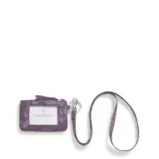 Vera Bradley Ultralight Zip ID Case & Lanyard Tonal Chrysanthemums NWT Purple
