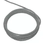 Twisted Cord Trim, 5 Yard 2mm 3-Ply Twine Braided Rope Thread, Dark Grey