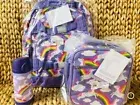 Pottery Barn Kids Large Backpack Purple Unicorn Lunchbox Bottle New HTF