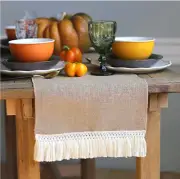 Burlap Table Runner Neutral L 6 ft X 12.5' Jute Boho Table Runner, Fall Modern F