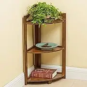 Corner Cabinet Restaurant Locker Rattan Shelf Side Cabinet Corner Cabinet Corner Storage Unit(Natural,73x30x30cm)