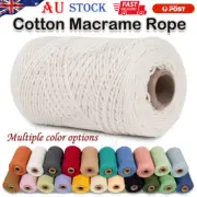 3mm×200M Yards Natural Cotton Macrame Rope Twisted Soft Cotton Twine String Cord