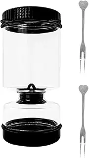Pickle Jar With Strainer,Glass Pickle Jar With Strainer Leakproof | Glass Storage Jar Hourglass Pickle Juice Separator Temperature Resistant for Gherkins Slices, Dishwasher Safe