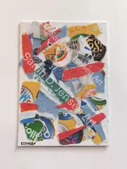 Original ACEO | Candy Land | Fun Abstract Collage Mixed Media Collage Wall Art