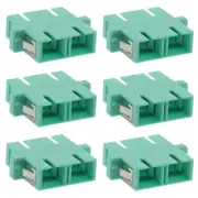 6x SC to SC Fiber Optic Duplex Multi Mode Optical Coupler Adapter Connector Aqua