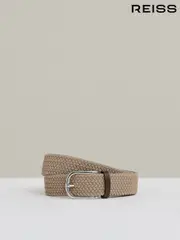 Reiss Stone Elmont Basket Weave Belt (F70333) | $120
