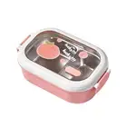 1000ml Bento Box Microwaveable Pack Rice Fruit Print Student Bento Box Stainless