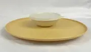 Vintage Tupperware #492-2 Chip Dip Yellow Tray w/ Dip Bowl & Lid New