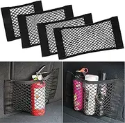 Car Boot Storage Nets,QNLEMON 4 Pack Car Storage Mesh Bag Organiser Car Boot Mesh Bag Cark Trunk Storage Net Car Storage Pockets Closure Car Rear Back Seat Organizer Pockets