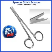 Spencer Stitch Suture Scissors 13cm Small Hook Shaped Tip German Stainless Steel