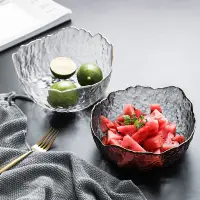 在飛比找蝦皮購物優惠-G&I HOME北歐風描金冰漾玻璃碗大容量沙拉碗水果碗家用甜