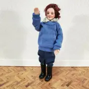 Dollhouse Miniature Man Doll Porcelain Dad Father Male 1:12 Scale Poseable