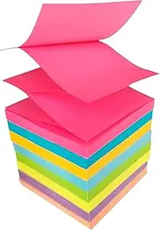 Pop-Up Sticky Notes 8 Bright Colors (76x76mm) - 8 Super Sticky Tabs,82 Sheets/Pad (656 Total) for Home School Office - Self-Stick Dispenser Memo Pads,Easy to Post