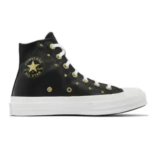 Converse 休閒鞋 Chuck 70 HI 黑 白 金 女鞋 皮革 鉚釘 1970 高筒 帆布鞋 A06809C