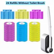 24PC Disposable Toilet Brush Refills Upgraded 3 Layer Foam Cleaning Sponges Head