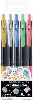 zebra Gel Ballpoint Pen Sarasa Clip 0.5mm Deco Shine Color 5colorset JJ15-5 404