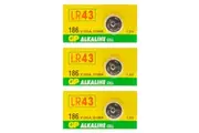 3pc GP LR43 A86 Alkaline 70MAH 1.5V Battery Button Cell Coin f Hearing Aids Toys