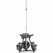 Olympic 6-Peg Plate Tree 86cm Weight Storage Fitness Rack w/ Bar Holder Black