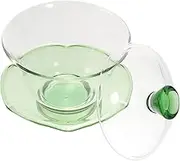 FELTECHELECTR 1 Set Transparent Glass Teacup with Saucer Lid Decorative Tea Making Cup for Kung Fu Tea Ceremony for Home Office and Special Occasions