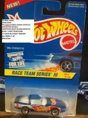 1996 HOT WHEELS #536-1 80S CORVETTE CHRM 5SP LT CLEAR BLU ROOF
