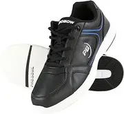 [EMAX Bowling Service GmbH MAXIMIZE YOUR GAME] Pro Bowl Bonega – Bowlingschuh Herren Erwachsene – Schuhe mit Gleitsohlen – Elegante Lederoptik – Hobby- und Freizeitspieler – Leicht Bequem Komfortabel – Schwarz/Blau