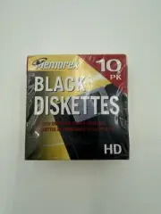 FACTORY SEALED Memorex 3.5" HD Computer Floppy Disks 10 Pack Black Diskettes