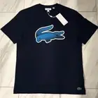 Lacoste Men’s Big Croc T-Shirt Navy Blue New