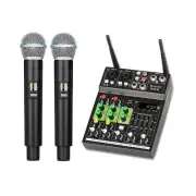 BO4-M Portable Karaoke Microphone Mixer System Set, 4 Channel Mixer With Dual...