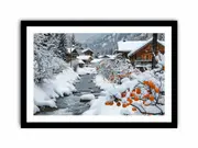Winter Landscape Canvas Framed Art