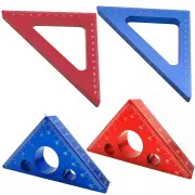 45 Degree Aluminum Alloy Angle Ruler Imperial And Metric Triangle Ruler for Carpenter Workshop Woodworking Square Measur