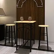 Breakfast/Dinner Table Dining Set MDF with Black,Modern Breakfast Table with High Chairs for SpaceSaving Kitchens Furniture Sets
