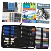 pc Art Supply Set - Sketching & Drawing Kit with Tutorial Book, Sketchbook & 76