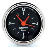 Autometer Designer Black Analog Clock Quartz Movement - 2 1/16 Inch, AU1484