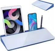 Small Desktop Glass Whiteboard with Organizer, Dry Erase Computer Keyboard Stand