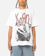 [KORN] Korn Debut Xerox T-shirt White Vintage - Size S S White Vintage