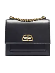 Balenciaga Sharp S Satchel Black Leather Chain Shoulder Bag