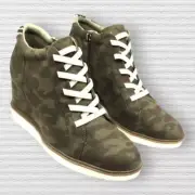 Dr. Scholl S Jones Women S Printed Lace-up Wedge Booties Green