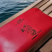 Coach x Snoopy Peanuts Classic Red Leather Cosmetic Bag Limited Edition NWT