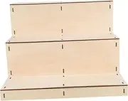 PartyKindom DIY Wooden Display Stand Multi Layer Riser Shelf for Cupcakes Plants Jewelry and Perfume Natural Wood Tiered Display Rack for Home Retail Use Easy Assembly and Versatile Design