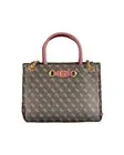 Guess Jeans ALBY Satchel Logo Handbag Women Brown