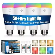 DualGlow Rechargeable Light Bulbs with Remote, USB+Socket Rechargeable, 2 Hrs...