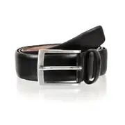 Dents Premium Quality Plain Leather Belt Full Grain Classic Genuine - Black