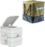 Adventure Kings 20L Portable Camping Toilet Potty Flushable + Canvas Toilet Bag